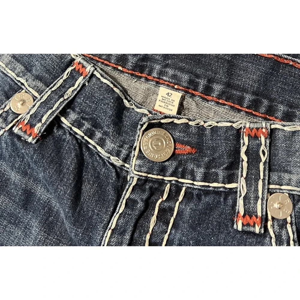 True Religion Men's Super T Flap Pocket Straight Leg Mid Rise Jeans Size 42x31